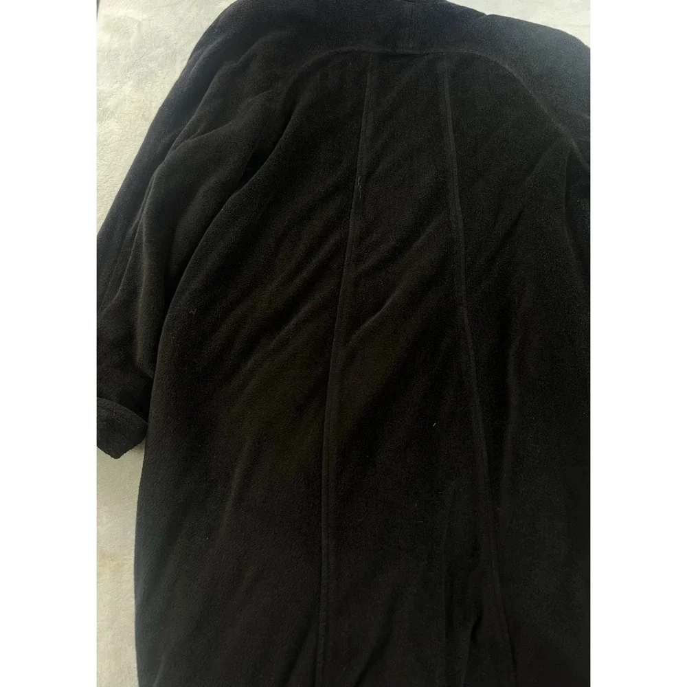 Vintage LL Bean Women's Wool Blend Long Trench Coat Black‎ Made In USA